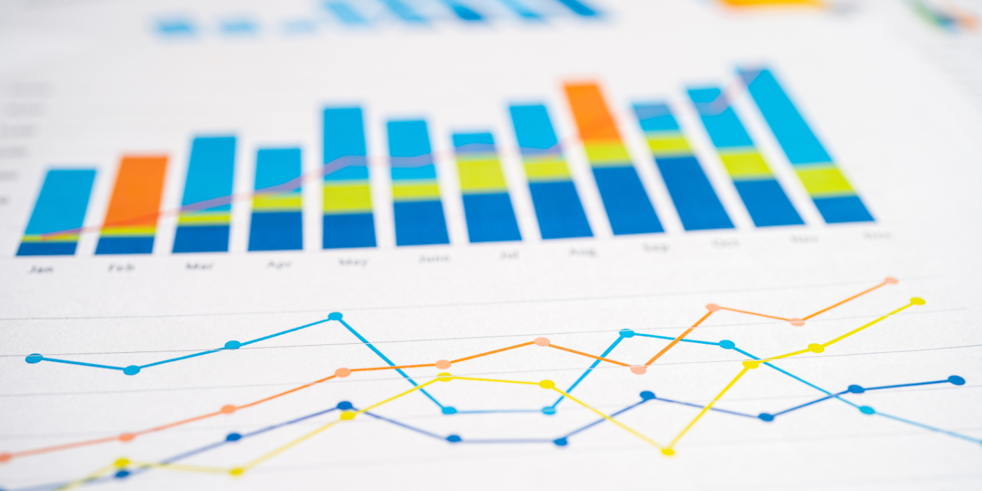 A closeup of a sheet of graphs